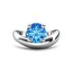 1 - Anahi 2.00 ct Blue Topaz Women Curve Solitaire Ring 