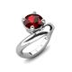 3 - Anahi 2.26 ct Red Garnet Women Curve Solitaire Ring 