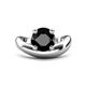 1 - Anahi 3.00 ct Black Diamond Women Curve Solitaire Ring 