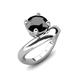 3 - Anahi 3.00 ct Black Diamond Women Curve Solitaire Ring 