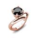 3 - Anahi 3.00 ct Black Diamond Women Curve Solitaire Ring 