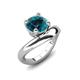 3 - Anahi 2.00 ct Blue Diamond Women Curve Solitaire Ring 