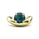 1 - Anahi 2.00 ct London Blue Topaz Women Curve Solitaire Ring 
