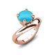 3 - Anahi 1.40 ct Turquoise Women Curve Solitaire Ring 