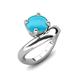 3 - Anahi 1.40 ct Turquoise Women Curve Solitaire Ring 