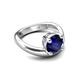 5 - Anahi 2.50 ct Created Blue Sapphire Women Curve Solitaire Ring 