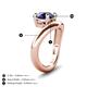 4 - Anahi 2.50 ct Created Blue Sapphire Women Curve Solitaire Ring 
