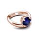5 - Anahi 2.50 ct Created Blue Sapphire Women Curve Solitaire Ring 