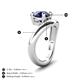 4 - Anahi 2.50 ct Created Blue Sapphire Women Curve Solitaire Ring 