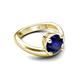 5 - Anahi 2.50 ct Created Blue Sapphire Women Curve Solitaire Ring 