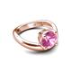 5 - Anahi 2.50 ct Created Pink Sapphire Women Curve Solitaire Ring 
