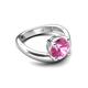 5 - Anahi 2.50 ct Created Pink Sapphire Women Curve Solitaire Ring 