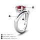 4 - Anahi 2.75 ct Created Ruby Women Curve Solitaire Ring 