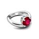 5 - Anahi 2.75 ct Created Ruby Women Curve Solitaire Ring 