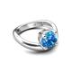 5 - Anahi 2.00 ct Blue Topaz Women Curve Solitaire Ring 