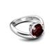 5 - Anahi 2.26 ct Red Garnet Women Curve Solitaire Ring 