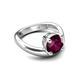 5 - Anahi 2.26 ct Rhodolite Garnet Women Curve Solitaire Ring 