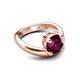 5 - Anahi 2.26 ct Rhodolite Garnet Women Curve Solitaire Ring 