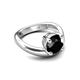 5 - Anahi 3.00 ct Black Diamond Women Curve Solitaire Ring 
