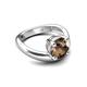 5 - Anahi 1.80 ct Smoky Quartz Women Curve Solitaire Ring 
