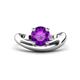 1 - Anahi 1.15 ct Amethyst Women Curve Solitaire Ring 