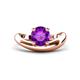 1 - Anahi 1.15 ct Amethyst Women Curve Solitaire Ring 