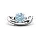 1 - Anahi 1.15 ct Aquamarine Women Curve Solitaire Ring 