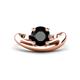 1 - Anahi 2.00 ct Black Diamond Women Curve Solitaire Ring 