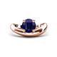 1 - Anahi 1.85 ct Created Blue Sapphire Women Curve Solitaire Ring 