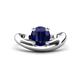 1 - Anahi 1.85 ct Created Blue Sapphire Women Curve Solitaire Ring 