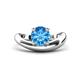 1 - Anahi 1.25 ct Blue Topaz Women Curve Solitaire Ring 