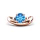 1 - Anahi 1.25 ct Blue Topaz Women Curve Solitaire Ring 