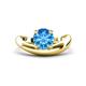 1 - Anahi 1.25 ct Blue Topaz Women Curve Solitaire Ring 