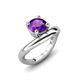 3 - Anahi 1.15 ct Amethyst Women Curve Solitaire Ring 