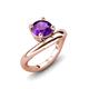 3 - Anahi 1.15 ct Amethyst Women Curve Solitaire Ring 