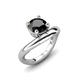 3 - Anahi 2.00 ct Black Diamond Women Curve Solitaire Ring 