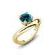3 - Anahi 1.00 ct Blue Diamond Women Curve Solitaire Ring 