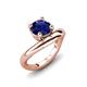 3 - Anahi 1.85 ct Created Blue Sapphire Women Curve Solitaire Ring 