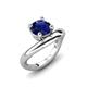 3 - Anahi 1.85 ct Created Blue Sapphire Women Curve Solitaire Ring 