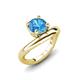 3 - Anahi 1.25 ct Blue Topaz Women Curve Solitaire Ring 