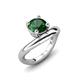 3 - Anahi 1.25 ct Created Emerald Women Curve Solitaire Ring 