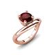 3 - Anahi 1.35 ct Red Garnet Women Curve Solitaire Ring 