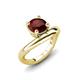 3 - Anahi 1.35 ct Red Garnet Women Curve Solitaire Ring 
