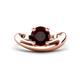 1 - Anahi 1.35 ct Red Garnet Women Curve Solitaire Ring 
