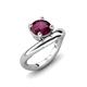 3 - Anahi 1.35 ct Rhodolite Garnet Women Curve Solitaire Ring 