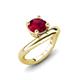 3 - Anahi 1.50 ct Created Ruby Women Curve Solitaire Ring 