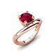 3 - Anahi 1.50 ct Created Ruby Women Curve Solitaire Ring 