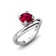 3 - Anahi 1.50 ct Created Ruby Women Curve Solitaire Ring 