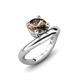 3 - Anahi 1.19 ct Smoky Quartz Women Curve Solitaire Ring 