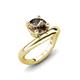 3 - Anahi 1.19 ct Smoky Quartz Women Curve Solitaire Ring 